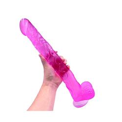 Realistic Dǐldo Jelly Toy, Crystal Dǐldo for Beginners and Strong Suction Cup, (Pink)