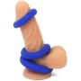 XL Soft Silicone Cock Ring Set 3 Pack by Lynk Pleasure (Blue) Stretchy Premium Erection Enhancer Penis Rings for Mens Sexual Wellness | Stay Harder & Last Longer