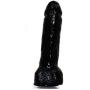 Hard Steel Cock Dildo, Black, 9 Inch