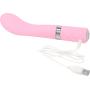 Pure Love Silicone G-Spot Vibrator Pink, Rechargeable and Multi Speed with Swarovski Crystal Button, Pretty Quilted Vibrator
