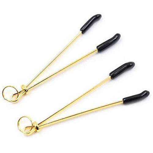 Gold Tone SM Nipple Clamps Restraints for Sex