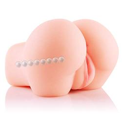 Male Masturbator Pussy Anal Ass with Built-in Stimulation Pearls for Intense Pleasure,Soft and Realistic Sex Toy for Man Masturbation