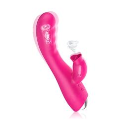 Soft Dual Motor Sucking Pleasure Quiet Wireless Cordless USB Recharging Waterproof 30 Speeds Mode Rábbit Víbràtòrs Suitable for Women Skin Friendly Handheld Vibrating Rose Red