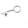 Stainless Steel Metal Anal Hook with Penis Ring for Male, Anal Plug,Penis Chastity Lock,Fetish Cock Ring (45mm)