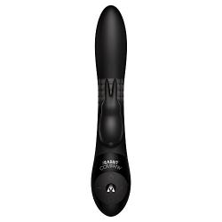 The Beaded DP Rabbit USB Rechargeable Clitoral And Anal Stimulation Silicone Vibrator Splashproof Black