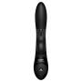 The Beaded DP Rabbit USB Rechargeable Clitoral And Anal Stimulation Silicone Vibrator Splashproof Black