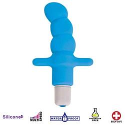 Curve Novelties Desire Silicone Vibrating Anal Probe, Blue