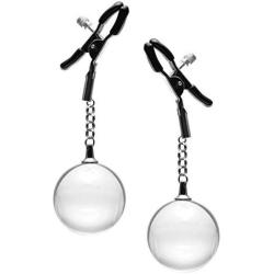 Master Series Spheres Adjustable Nipple Clamps with Weighted Clear Orbs