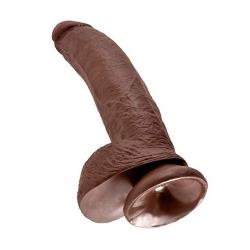 Pipedream King Cock with Balls, Brown, 9 Inch