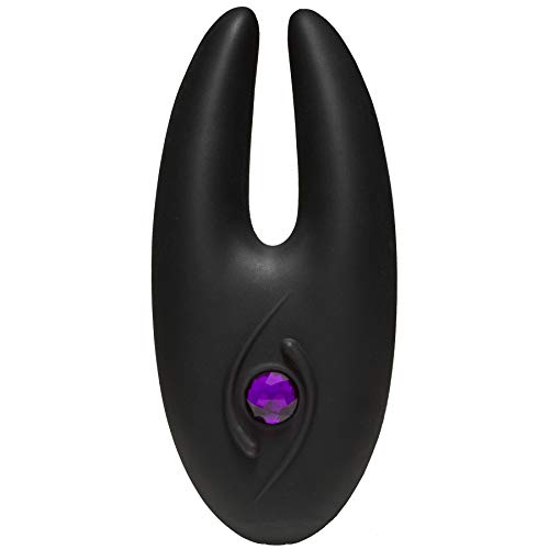 Doc Johnson Body Bling - Breathless - Jeweled 8 Function Rechargeable Mini-Vibrator in Soft and Flexible SecondSkyn Silicone - Panty Vibe - Bunny Ears, Purple