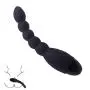 Dwoon Clítórǐs Stímulatión 10 Frequency Vib Rechargeable Massager, Silicone Waterproof Unisex Anales Beads Trainer Black