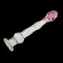 a-YUEYUE Crystal Glass Pleasure Wand Dilo Glass Rose Double Head Design Personal Massager