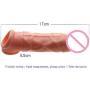 Soft Male Silicone Penis Sleeve - Wearable Cock Enlarge Extender Condom, Reuseable Ejaculation Delay Scrotal Rings, Men Sex Chastity Device Black