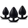 3pcs/Set Soft Silicone Trainer Kit But.t Plùgs Stímulátion Plugs Toys (Black3)