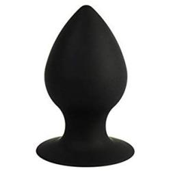 Silica Gel Fetish Plug Anal Butt Personal Massager,4 Size Black (S)