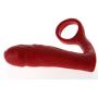 Uncut Asslock Pure Silicone Combo Cock Ring and Butt Plug (Red)