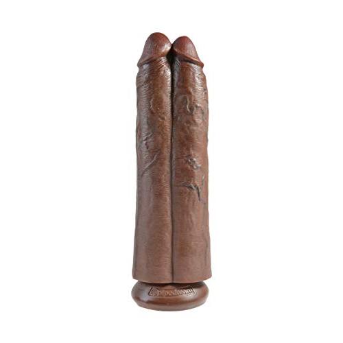 Pipedream Products King Cock 11" Two Cocks One Hole, Brown, 38.6 Lb