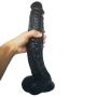 AIJIUJIU 12.20 inch Ultra-Soft Realistic Soft-Dîldɔ Stick for Women Men Beginners Advanced with Huge Big Long Size,Black