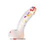 XKiss Confetti Clear Dildo, Super Quality 7" Realistic Silicone Penis with Suction Cup, Artistic Sex Toy for Vaginal G Spot & Anal Prostate Play