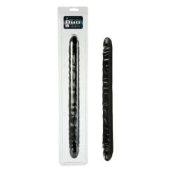 California Exotics Slim Jim Duo Veined Super Slim Double Dong, Black, 17"