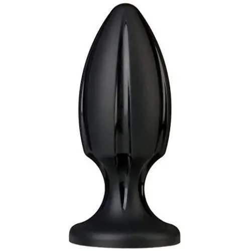 Doc Johnson Platinum Premium Silicone - The Rocket - Anal Toy with Suction Cup Base - Butt Plug - Black