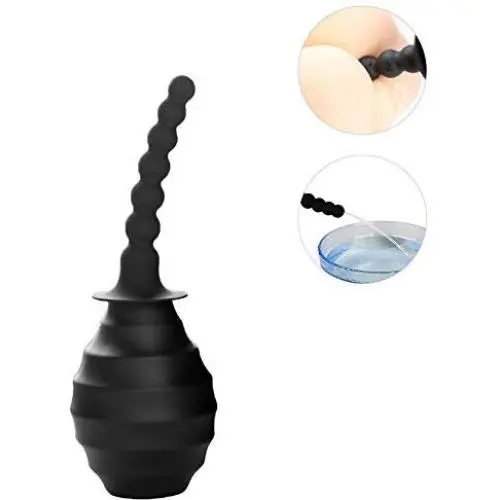 Enema Bulb Anal Cleaner 380ml Black Silicone Anal Vaginal Shower Douche System for Men Women Sexbaby Enema Bulb Anal Cleaner 380ml Black Silicone Anal Vaginal Shower Douche System for Men Women Sexbaby