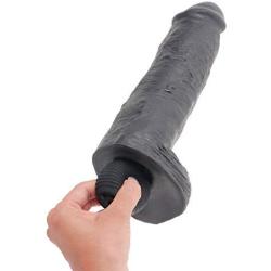 Pipedream King Cock Squirting Cock with Balls, 11", Black