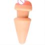 Flosky 2 in 1 Amal Plug Stimulation Male Realistic Massager Toy for Women Men Couple