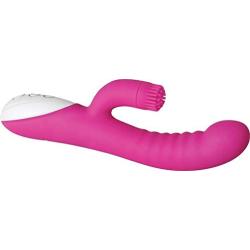 Rockin G Rabbit Spinning Clitoral Stimulator Silicone Rechargeable Vibrator Pink