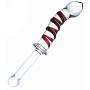 JSFQ Sex 22.5cm Manual Massaging Stick with Handle Womens Happy TOI Simulation Glass Penis Sunglasses Skirt Jeans (Color, Clear),Red (Color : Blue, Size : Clear)