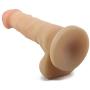 Eden 7.75" Realistic Flexible Internal Spine Dual Density Dildo w/Balls and Suction Cup (Beige)