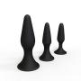 Silicone Butt Plug Kit by Healthy Vibes (3 Pack, Black) - Anal Sex Beginner Set Helps Train Rectum for More Comfortable Intercourse - Anal Toy with Suction Cup Base - Made of Medical-Grade Silicone