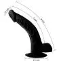 HUOLA Realistic 9 Inch Silicone Soft Ďîldɔ Waterproof Skin Body Massager Tool with Suction Cup for Women Men (Color : Black)