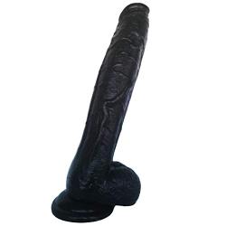 AIJIUJIU 12.20 inch Ultra-Soft Realistic Soft-Dîldɔ Stick for Women Men Beginners Advanced with Huge Big Long Size,Black