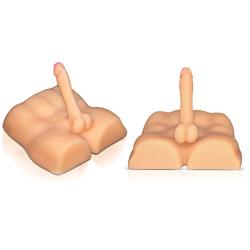Sensa Feel Dual Density Frontal Male Body - Realistic Dildo Anal Entry Love Doll - Sex Toy for Women (Beige)