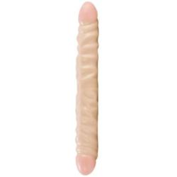 California Exotics Veined Double Dong, Ivory Duo, 12"