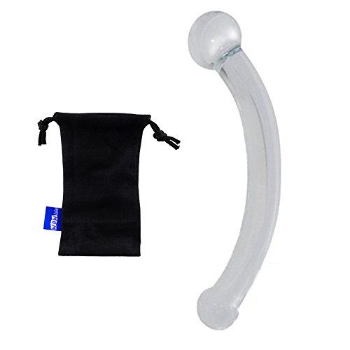 Wowlife Bent Graduate Glass Massager Anal Plug Curve Shape P Spot & G spot Stimulator Crystal Butt Plug Personal Massager Flirt Dildo Dong Penis Anal Toy