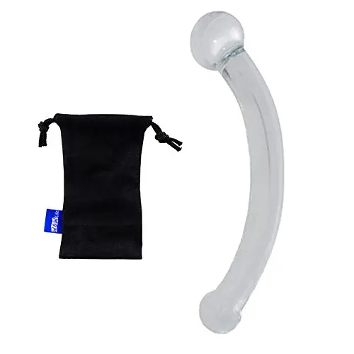 Wowlife Bent Graduate Glass Massager Anal Plug Curve Shape P Spot & G spot Stimulator Crystal Butt Plug Personal Massager Flirt Dildo Dong Penis Anal Toy