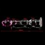 a-YUEYUE Crystal Glass Pleasure Wand Dilo Glass Rose Double Head Design Personal Massager