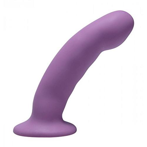 Trinity Vibes Curved Purple Silicone Strap On Harness Dildo