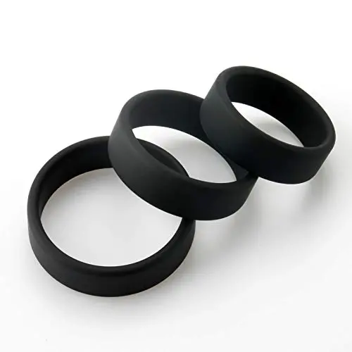 LeLuv Flat Band-Style Cock Ring 38mm, 43mm, 48mm Black Three Sizes 1.5 inch, 1.7 inch and 1.9 inch Inner Diameters LeLuv Flat Band-Style Cock Ring 38mm, 43mm, 48mm Black Three Sizes 1.5 inch, 1.7 inch and 1.9 inch Inner Diameters