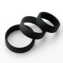 LeLuv Flat Band-Style Cock Ring 38mm, 43mm, 48mm Black Three Sizes 1.5 inch, 1.7 inch and 1.9 inch Inner Diameters