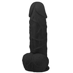 Lickerlish Rummy Fatty Ultra Thick Premium Silicone Dildo Black with Suction Cup, 8 Inch, 2 Pound