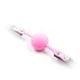 Adjustable Buckled Leather and Silicone Soft Ball Mouth Gag Plug with Lock Cosplay for Couples Men Women - Pink