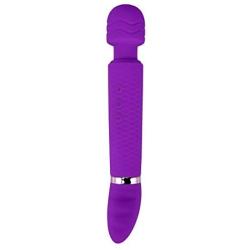 Padgene Waterproof Dual Vibrators Rechargeable Wireless Therapeutic Handheld Wand Massager for Muscle Aches & Sports Recovery (Purple)