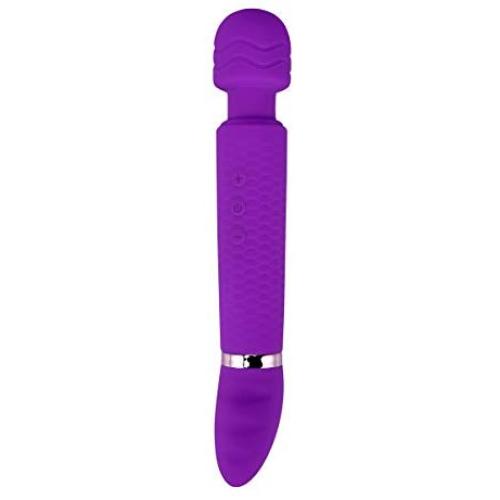 Padgene Waterproof Dual Vibrators Rechargeable Wireless Therapeutic Handheld Wand Massager for Muscle Aches & Sports Recovery (Purple)