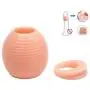 Dream_mimi 2Pc / Set new packaging delayed ejaculation foreskin silicone flexible penis cock ring glans block circumcision anti-phimosis too long (Pink)