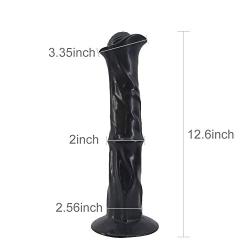 Realistic Animal Dildo Big Horse Penis Ultra Long Cock Female Masturbator Sexbaby Hand Free Suction Cup Vaginal Massage for Women (Black)