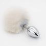 Sexbaby Small Size Butt Plug-Stainless Steel Metal Butt Plug Sexual Anus Rabbits Tail Anal Sex Toys for Women Fun Sex Games