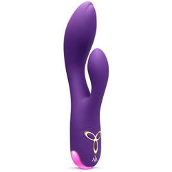 IMO Vibrating Rabbit G-spot Vibrator Vagina Clitoris Stimulation Dildo Massager - Upgraded Powerful Dual Motors With Magnetic Charge and Multicolored Light - Adult Sex Toys for Women or Couples